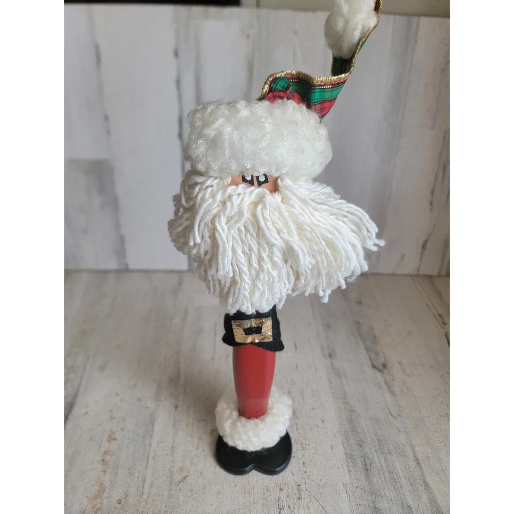 Unique rustic tall Santa Claus wooden Xmas doll vintage home decor figure